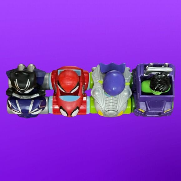 4 2020 Disney Jr. Marvel Spidey & His Amazing Friends Mini Plastic Cars  B7 - Picture 4 of 4